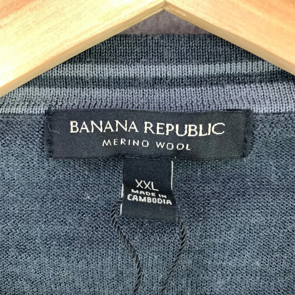 Banana Republic Merino Wool Sweater Mens XXL Charcoal Grey Long Sleeve Solid